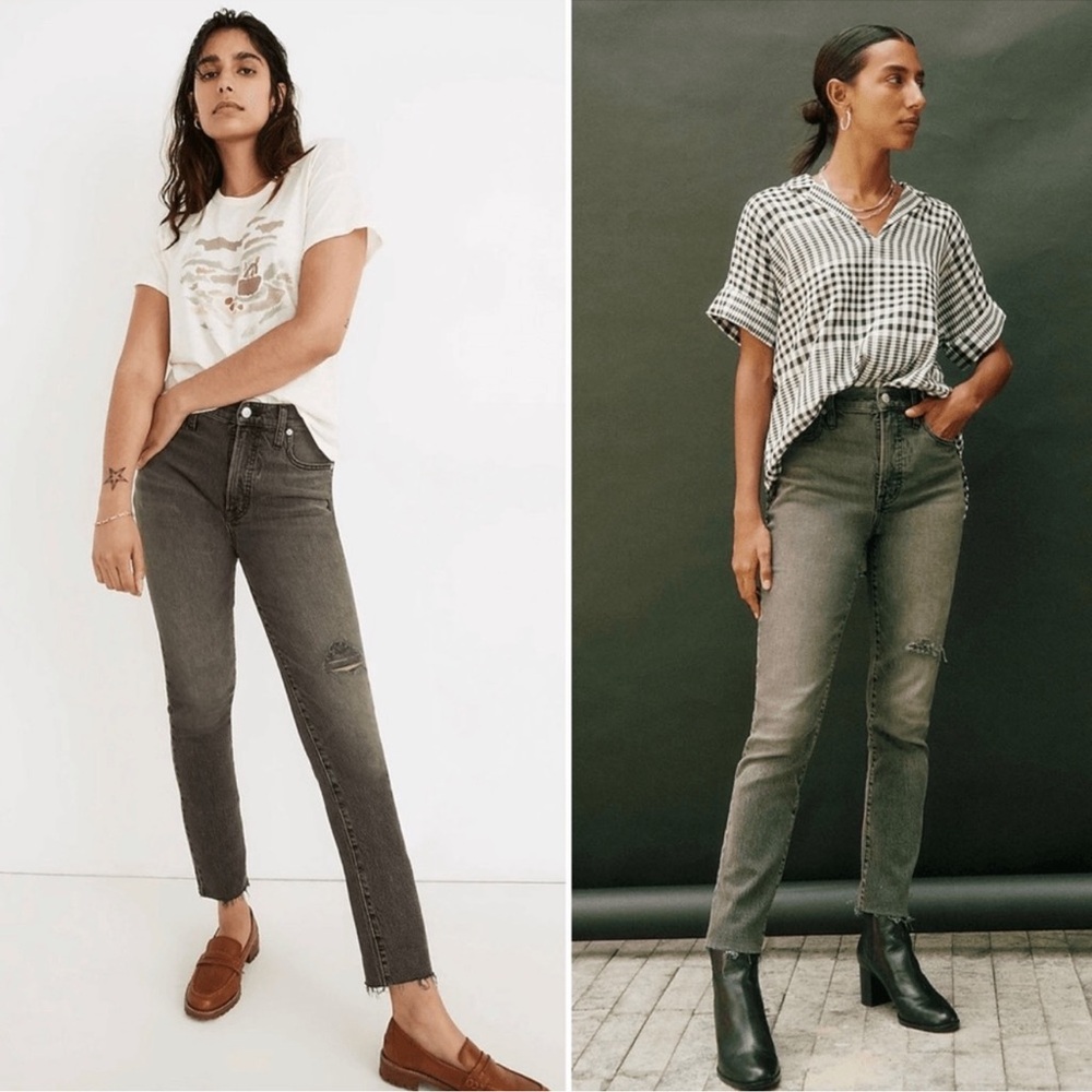 Madewell The Perfect Vintage Jean in Gray/Washed Black Size 25